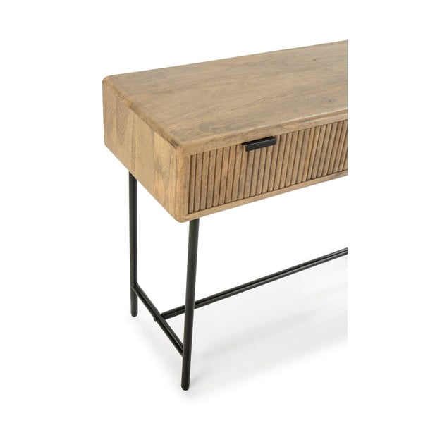 Natúr színű mangófa konzolasztal 38x100 cm Mundra – MOME-image-3