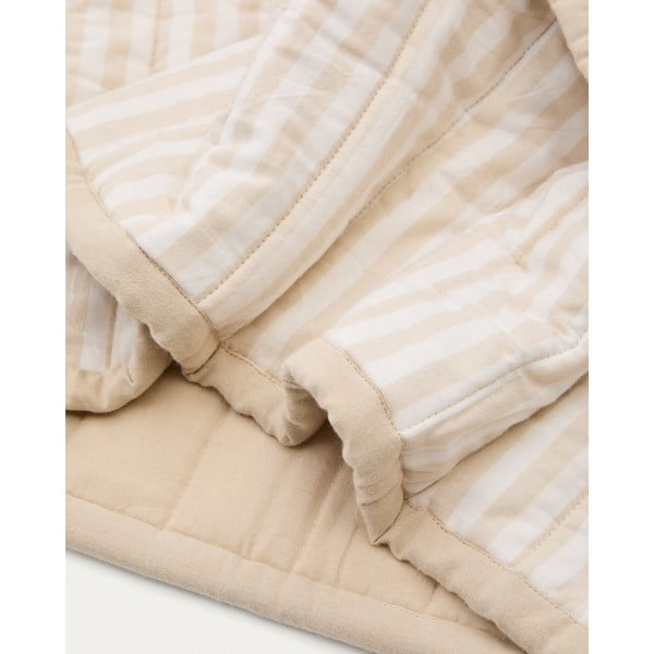 Bézs bio pamut steppelt ágytakaró 180x240 cm Sini – Kave Home-image-1