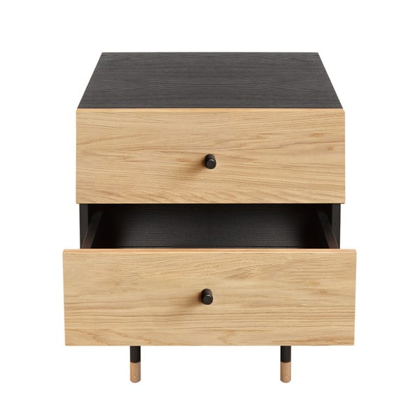 Natúr színű éjjeliszekrény tölgyfa dekorral Jugend – Woodman-image-2
