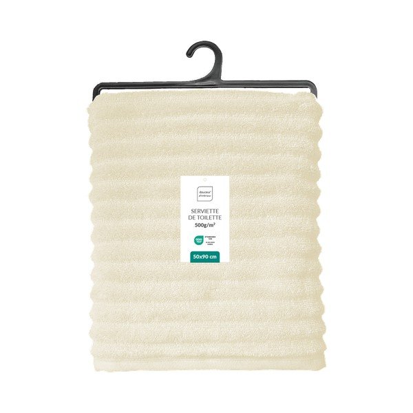 Krémszínű frottír pamut törölköző 50x90 cm Maya – douceur d'intérieur-image-4