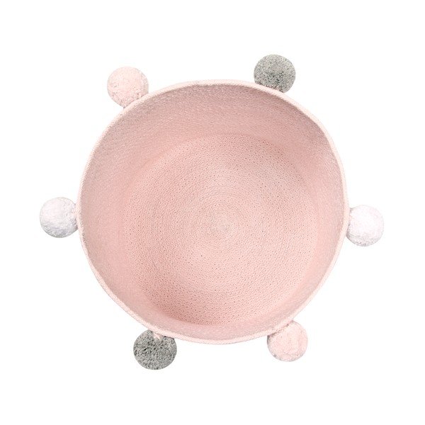 Világos rózsaszín textil játéktároló kosár ø 30x30 cm Bubbly – Lorena Canals-image-3