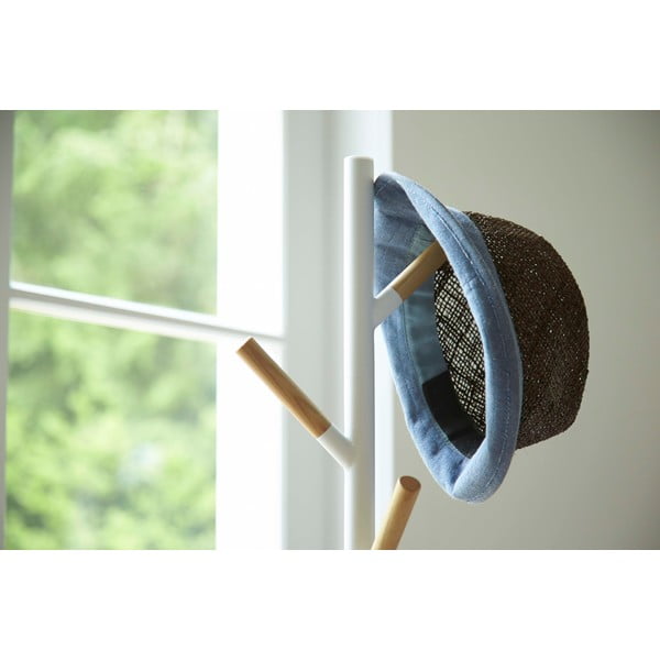 Plain Pole Hanger fehér állófogas bükkfa részletekkel - YAMAZAKI-image-3