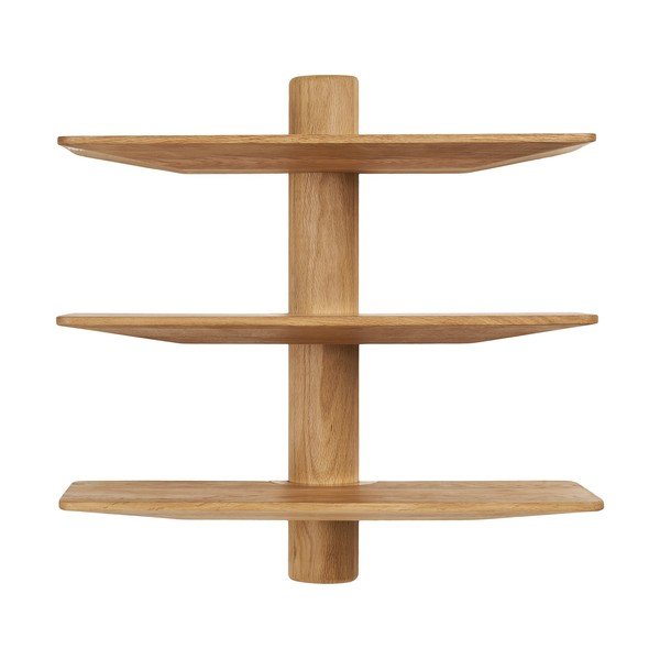 Világos natúr színű többszintes tölgyfa fali polc 55 cm Calcata – House Nordic-image-3