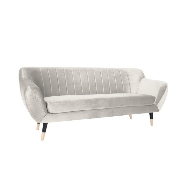 Benito krémszínű kanapé fekete lábakkal, 188 cm - Mazzini Sofas-image-2