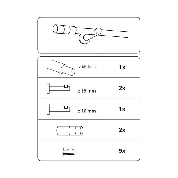 Fém bővíthető függönykarnis 120 - 210 cm Kreta - Gardinia-image-4
