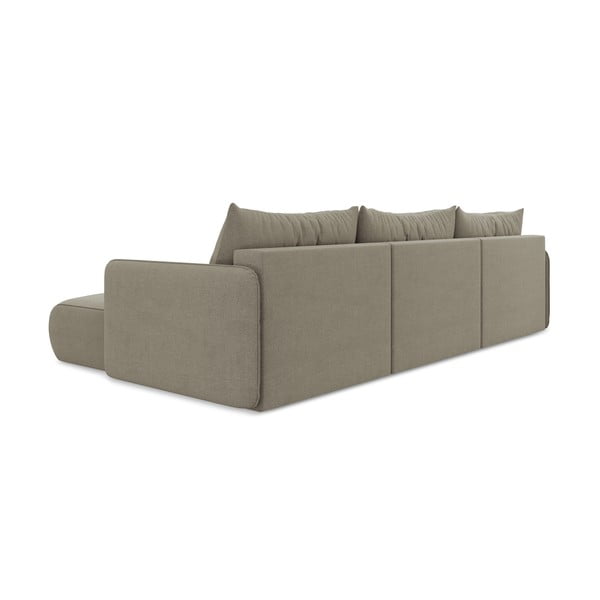 Bézs kinyitható-tárolóhelyes sarokkanapé Nanea – Makamii-image-4