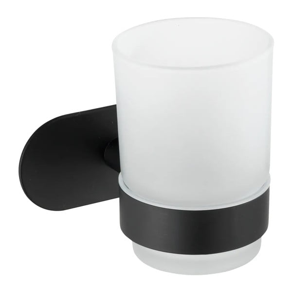 Matt fekete öntapadós rozsdamentes acél fürdőszobai kiegészítő szett Orea – Wenko-image-3