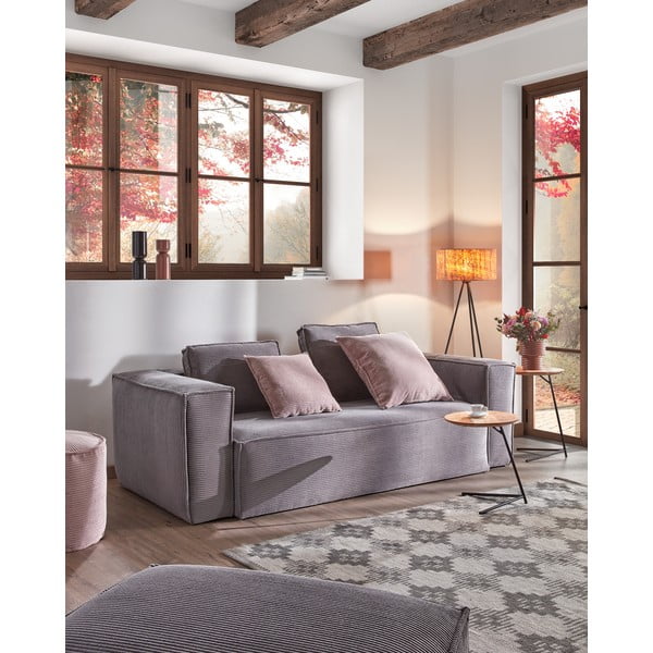 Blok világosszürke kordbársony lábtartó - Kave Home-image-4