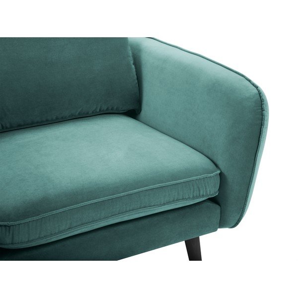 Lento petróleumkék bársony fotel fekete lábakkal - Kooko Home-image-4