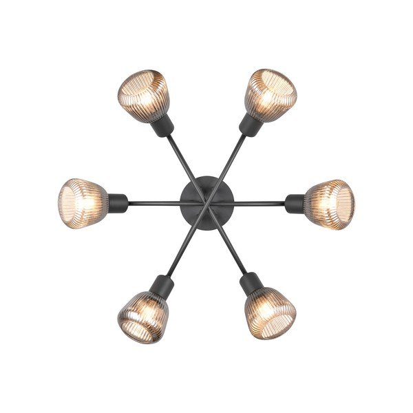 Fekete mennyezeti lámpa üveg búrával Tarifa – Trio-image-4