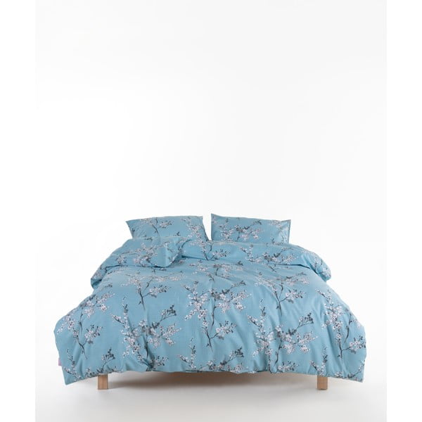 Kék kétszemélyes-hosszabbított renforcé pamut ágyneműhuzat 240x220 cm Blue Floral – Mila Home Luxury