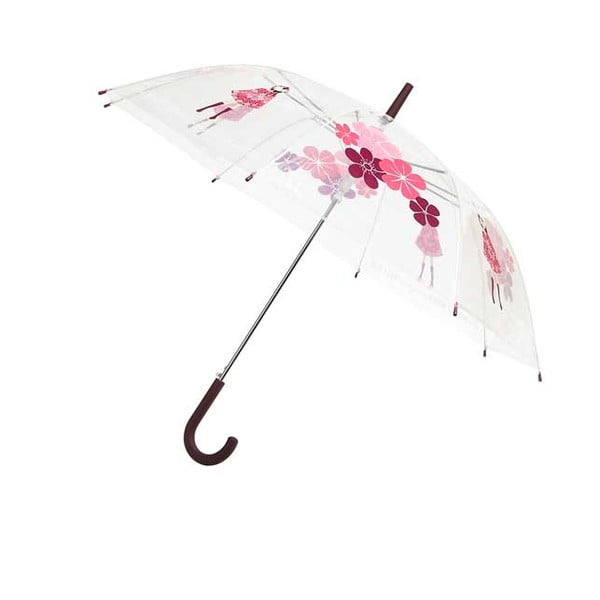 Pink Flowers átlátszó botesernyő, ⌀ 103 cm - Ambiance