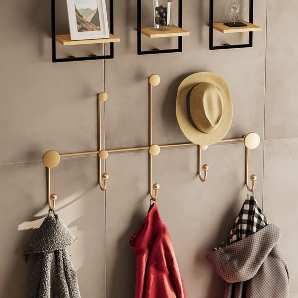 Aranyszínű fém fali fogas Dama – Kalune Design-image-2