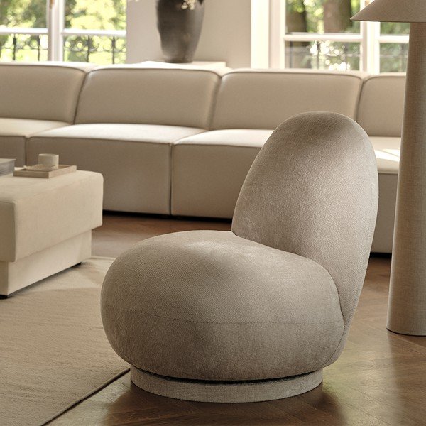 Fehér buklé fotel Chuck – Micadoni Home-image-1