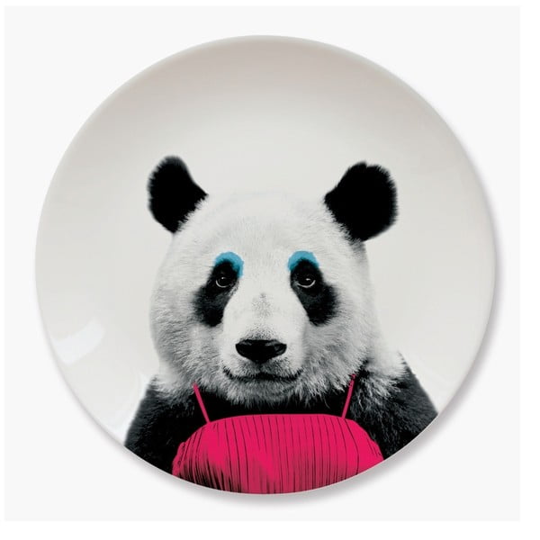 Panda kerámia tányér - Just Mustard