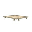 Zsályaszínű borovi fenyő franciaágy ágytámla nélkül, ágyráccsal 180x200 cm Japan – Karup Design