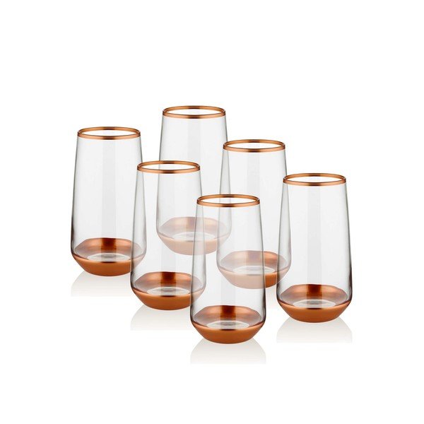 Glam Bronze 6 db-os pohár készlet, 380 ml - Mia-image-1