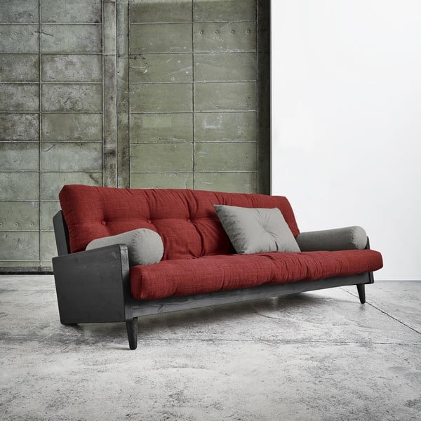Indie Black/Passion Red/Granite Grey kihúzható kanapé - Karup