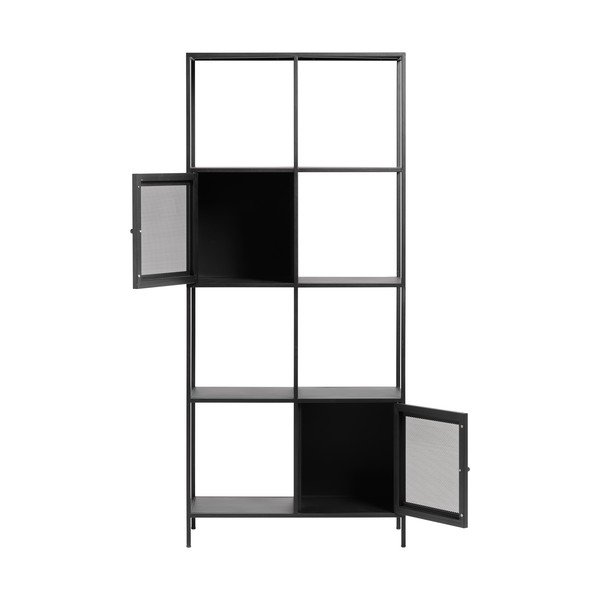 Fekete fém könyvespolc 80x180 cm Malibu – Unique Furniture-image-3