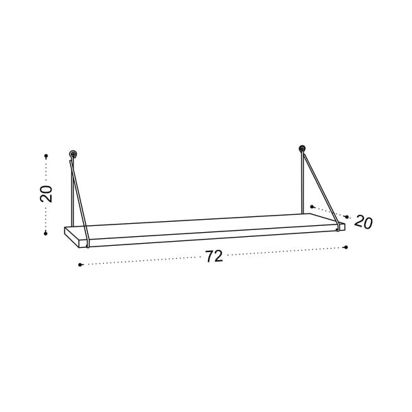 Natúr színű fali polc diófa dekorral 72 cm Armoni – Kalune Design-image-3