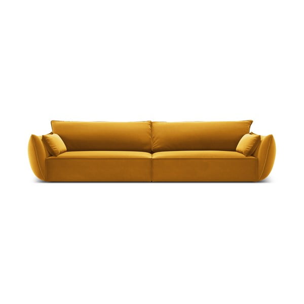 Mustársárga bársony kanapé 248 cm Vanda – Mazzini Sofas