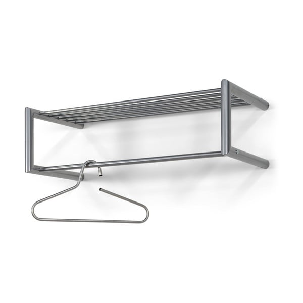 Ezüstszínű fém fali fogas polccal 80 cm Smooth – Spinder Design-image-2