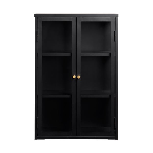 Fekete fém tálalószekrény 60x90 cm Carmel – Unique Furniture