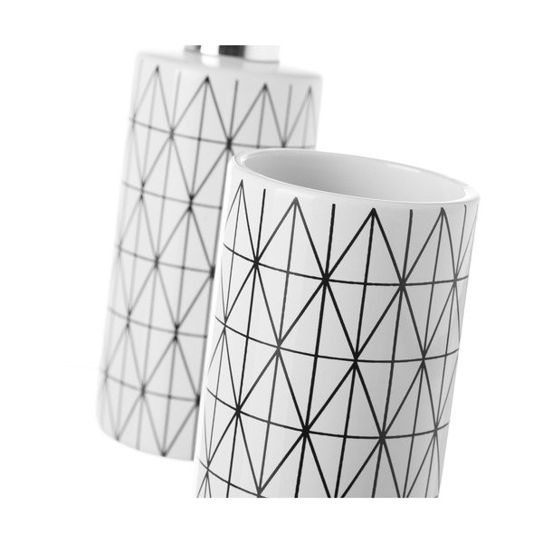 Geometry kerámia szappanadagoló és pohár szett - Unimasa-image-2