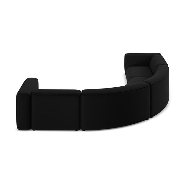 Fekete bársony sarokkanapé Ekahi – Makamii-image-4