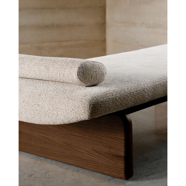 Bézs-sötét natúr színű zsenília heverő (variálható sarok) Topaz – Kave Home-image-4