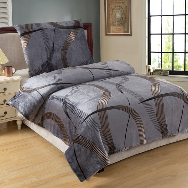 Szürke mikroplüss ágyneműhuzat 200 x 140 cm Gold Ribbon - My House