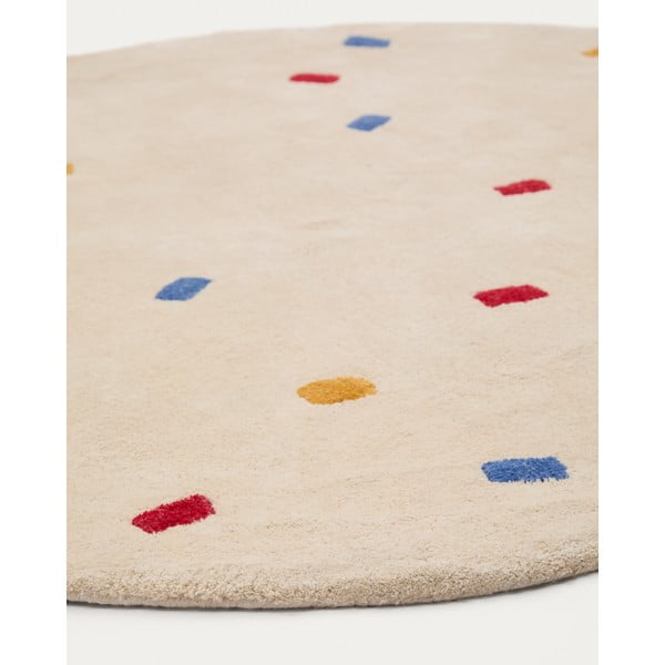 Krémszínű pamut gyerek szőnyeg ø120 cm Luli – Kave Home-image-2