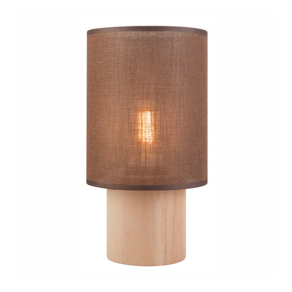 Barna asztali lámpa textil búrával (magasság 30 cm) Ari – LAMKUR