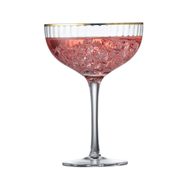 Palermo 4 db koktélos pohár aranyszínű éllel, 315 ml - Lyngby Glas-image-2