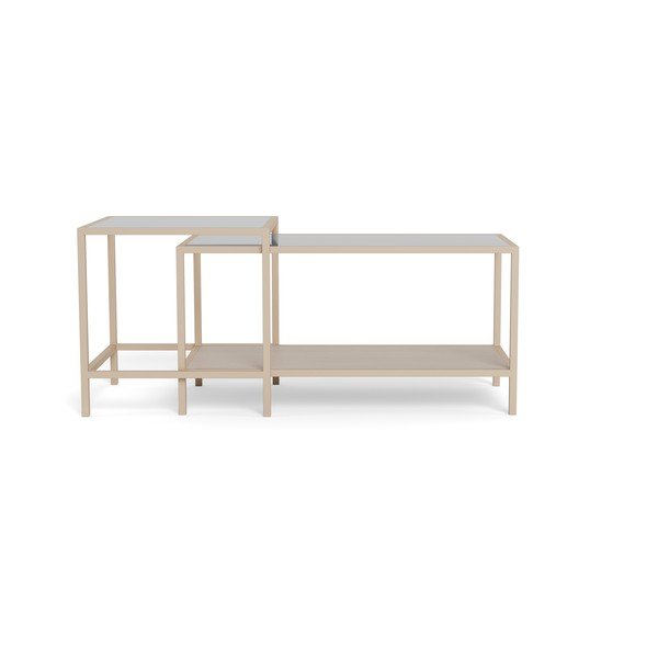 Szürke acél dohányzóasztal szett 2 db-os 50x90 cm Seaford – Actona-image-4