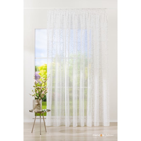 Fehér-szürke fényáteresztő függöny 140x245 cm Amanda – Mendola Fabrics-image-1