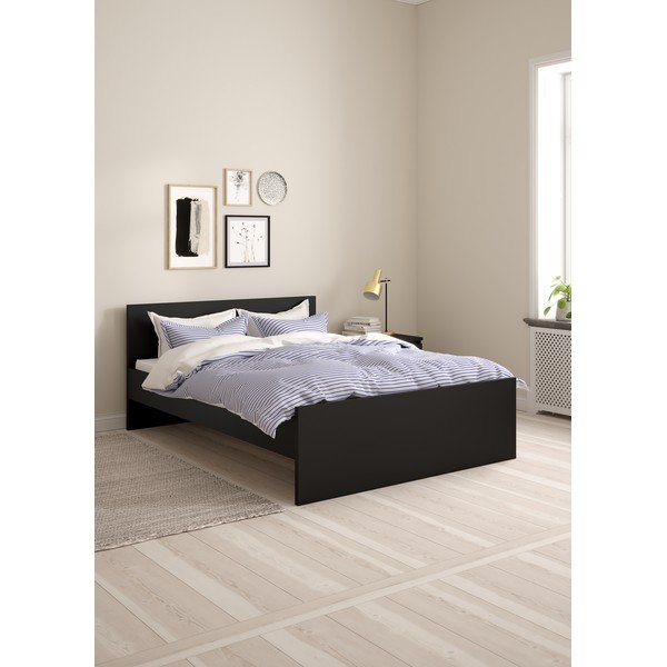 Fekete franciaágy 140x190 cm Naia – Tvilum-image-1