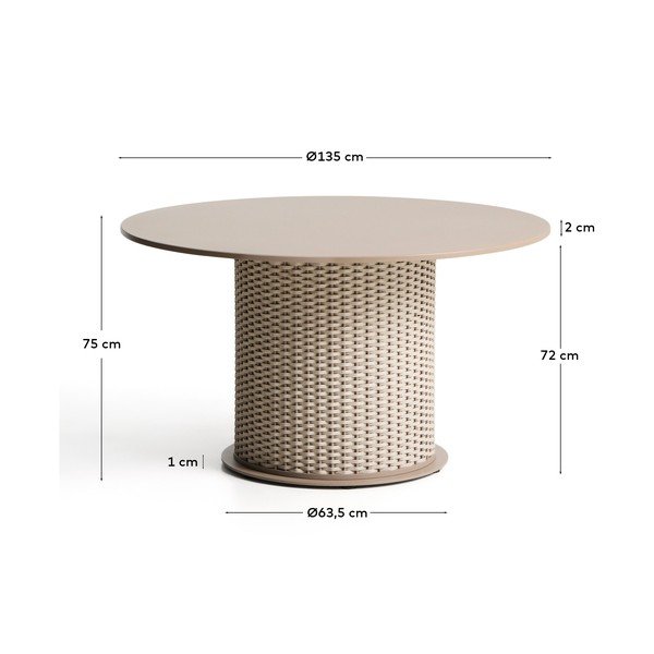 Kerek kerti étkezőasztal ø 135 cm Sedalis – Kave Home-image-4