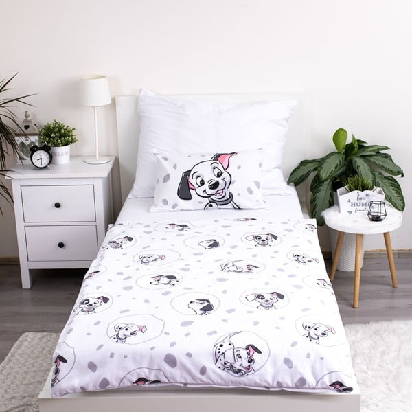 Fehér pamut gyerek ágyneműhuzat babaágyhoz 100x135 cm 101 Dalmatians – Jerry Fabrics-image-2