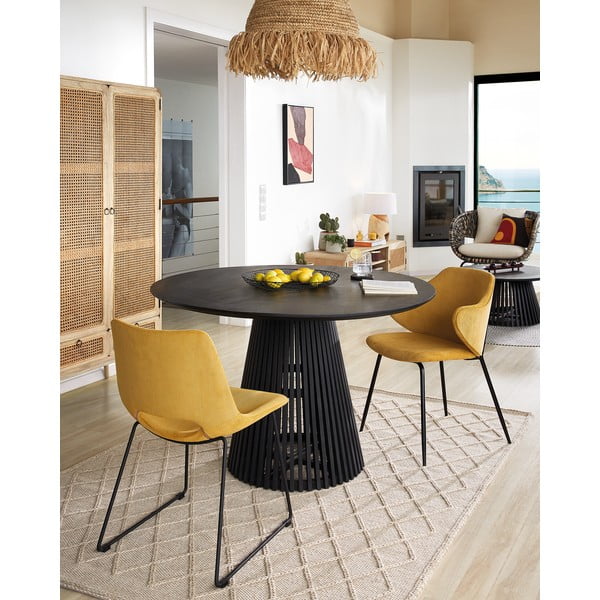 Fekete mindifa kerek étkezőasztal ø 120 cm Jeanette – Kave Home-image-4