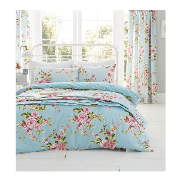 Canterbury Rose világoskék ágyneműhuzat, 200 x 200 cm - Catherine Lansfield-image-2