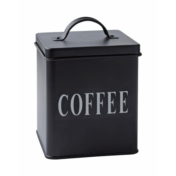 Coffee fekete fémdoboz, 1,5 l - KJ Collection