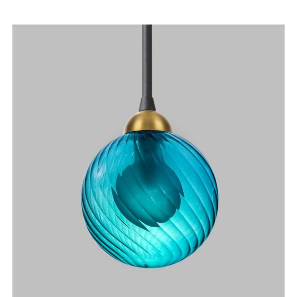Kék függőlámpa üveg búrával ø 12 cm Twister – Squid Lighting-image-3