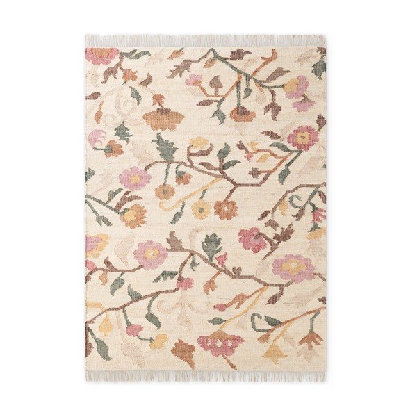 Krémszínű kézi szövésű juta szőnyeg 200x300 cm Roya Violette – Elle Decoration