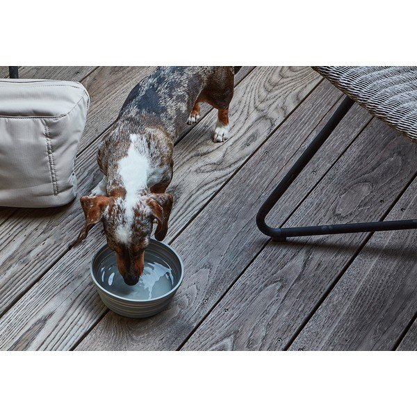 Szilikon összecsukható utazó tálka kutyáknak ø 15,5 cm Piega Slate – MiaCara-image-1