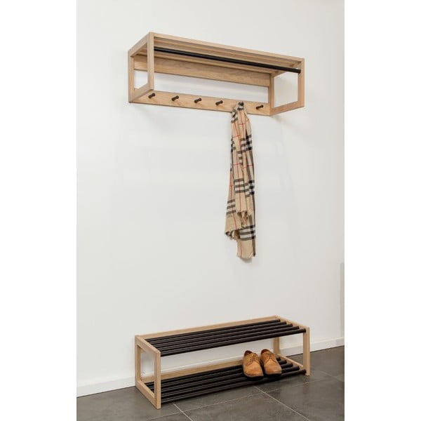 Fekete-natúr színű fém cipőtartó - Woodman-image-1