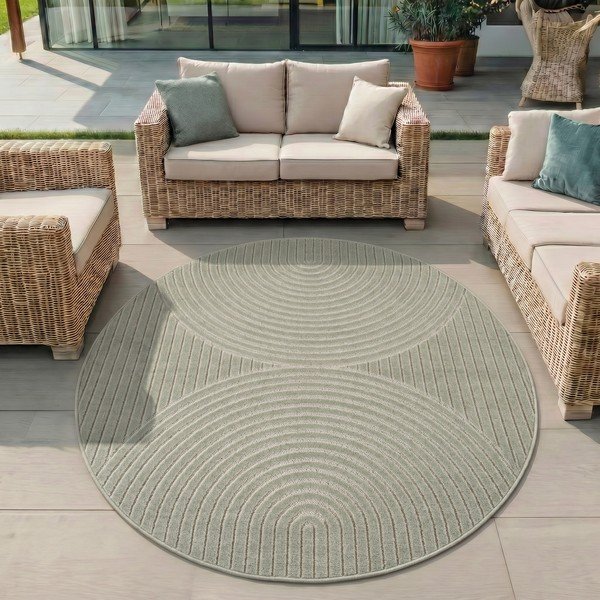 Zöld kerek kültéri-beltéri szőnyeg ø 160 cm Nova 1201 – Ayyildiz Carpets-image-1