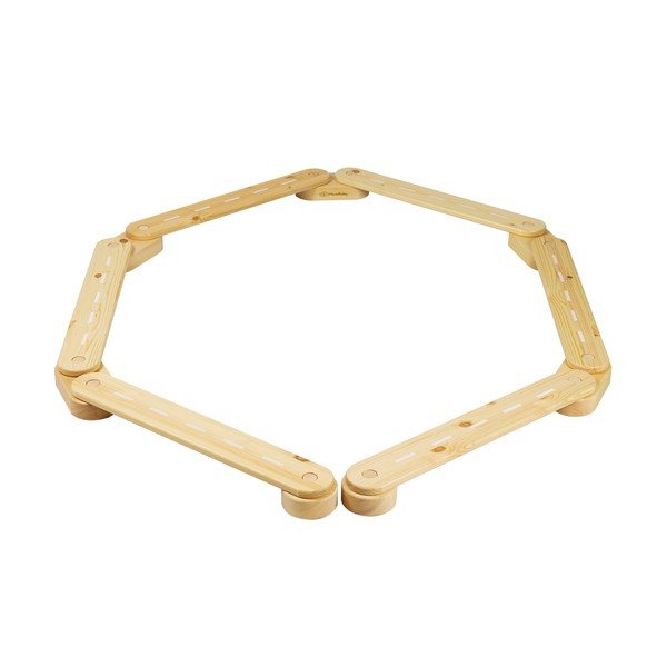 Natúr színű borovi fenyő egyensúlyozó pálya 10x408x5 cm Montessori – Meowbaby
