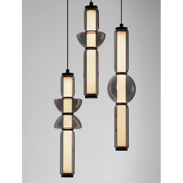 Szürke üveg LED dimmelhető függőlámpa ø 38 cm Ulon – Nova Luce-image-1