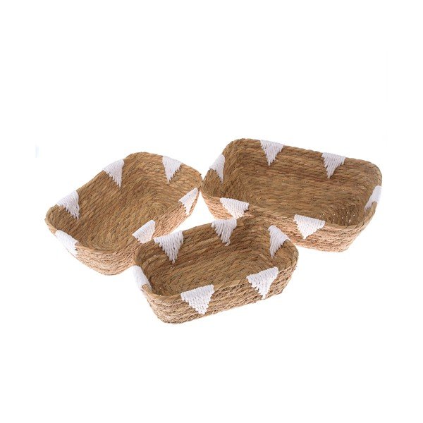 Vesszőfonott tárolókosár szett 3 db-os ø 34x10 cm – Dakls